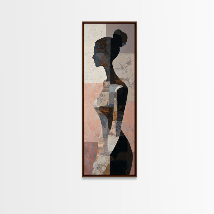 Simple Monochrome Figure Study Framed Canvas Print, Art, Digital Wall Art, Living Room Decor, Fine Art, Framed Art, ART-1x3-96