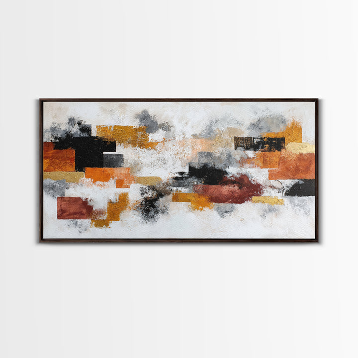 Contemporary Abstract with Layered Pigments and Energetic Canvas Print, Art, Gallery Decor, Living Room Decor, Abstract Art, ART-2x1-22