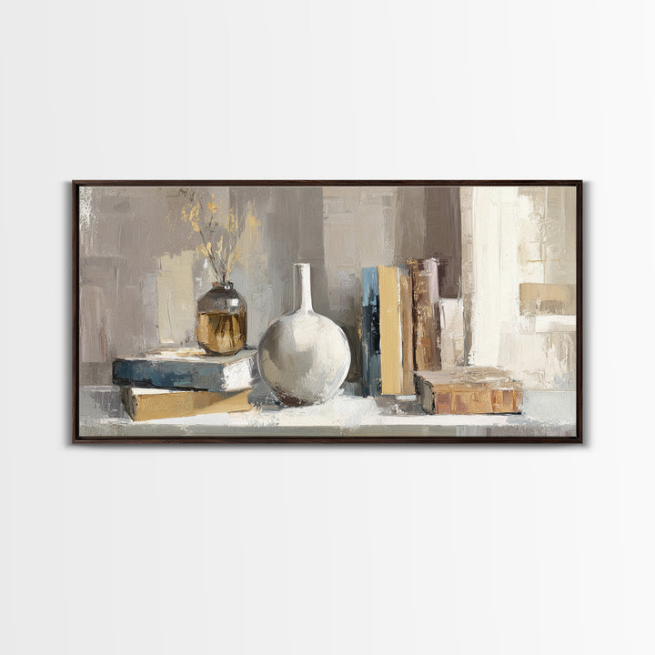 Sunlit Interior Still Life Framed Canvas Print, Art, Modern Decor, Living Room Decor, Fine Art, Art Prints, Digital Art, ART-2x1-34