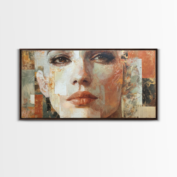 Expressive Portrait with Dramatic Light and Textured Canvas Print, Art, Art Prints, Living Room Decor, Fine Art, ART-2x1-48