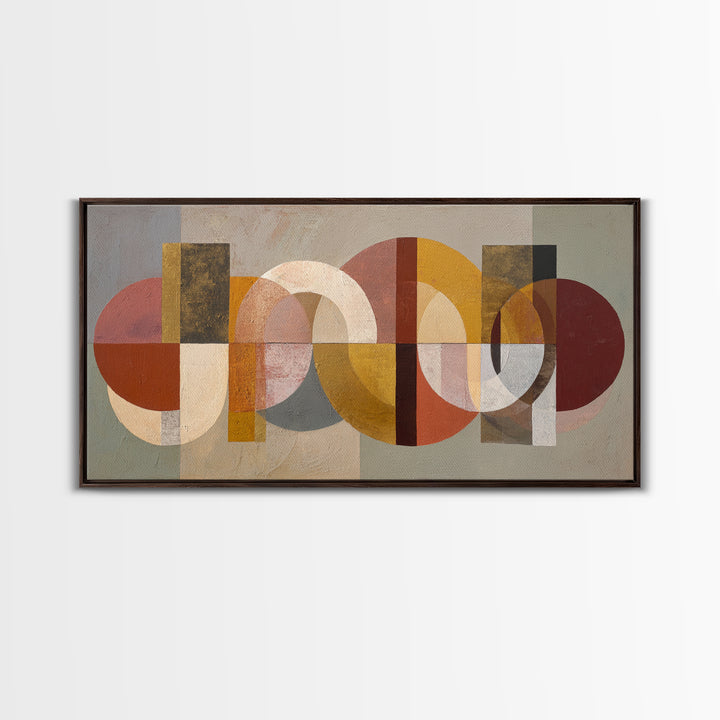 Geometric Color Study Canvas Print, Art, Living Room Decor, Abstract Art, Art Nouveau, Framed Wall Art, Canvas Wall Art, ART-2x1-53
