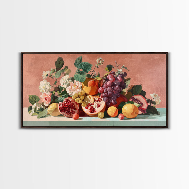 Bold Pop Fruit Composition Framed Canvas Print, Art, Printable Wall Art, Living Room Decor, Oil Painting, Canvas Art, ART-2x1-60