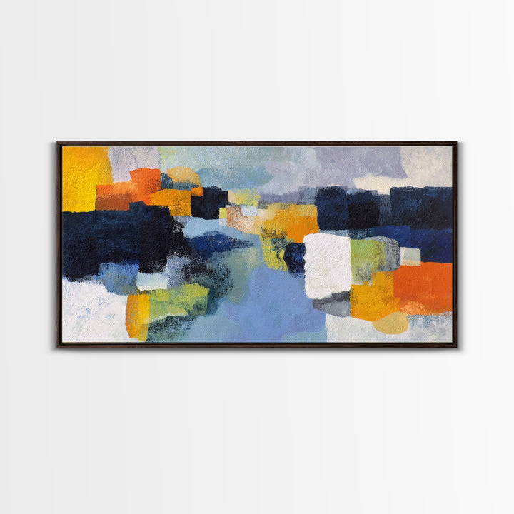 Contemporary Abstract with Layered Pigments and Energetic Canvas Print, Art, Minimalist Decor, Living Room Decor, Fine Art, ART-2x1-70