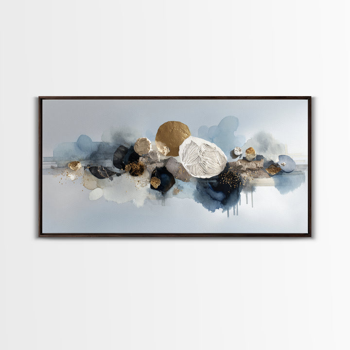 Modern Sculptural Shapes Rendered as Painted Forms Canvas Print, Art, Contemporary Art, Living Room Decor, Abstract Art, ART-2x1-74