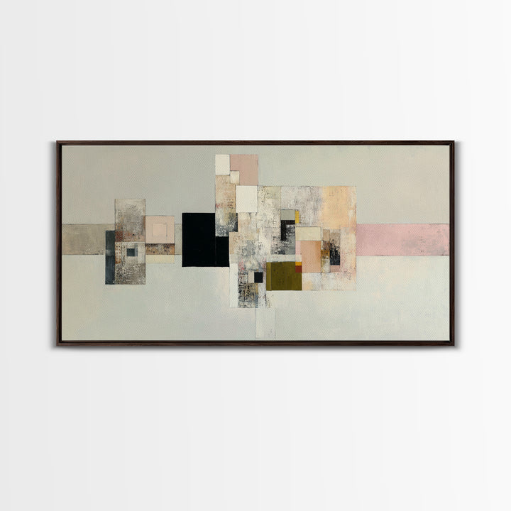 Geometric Color Study Canvas Print, Art, Living Room Decor, Abstract Art, Art Nouveau, Framed Wall Art, Canvas Wall Art, ART-2x1-77