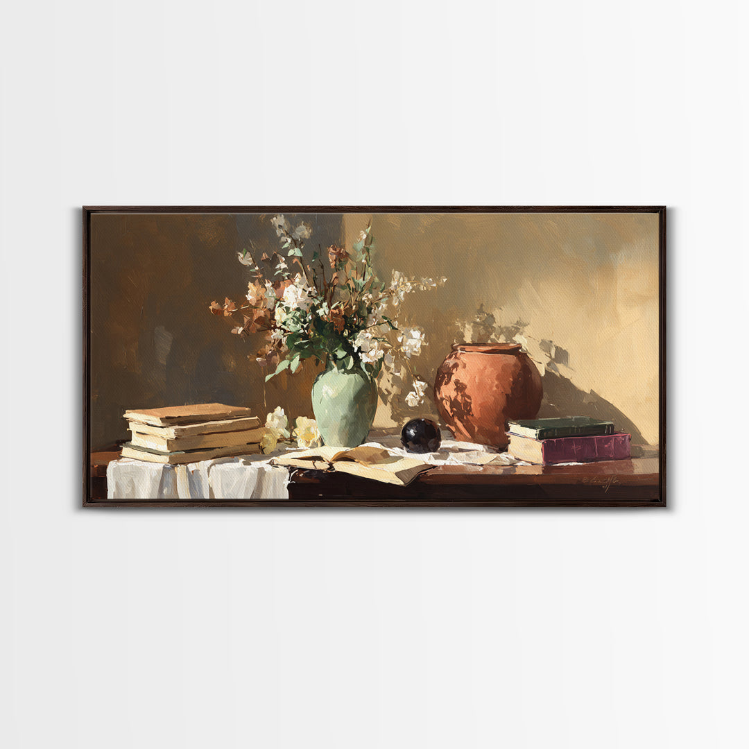 Sunlit Interior Still Life Canvas Print, Art, Room Decor, Living Room Decor, Fine Art, Art Commission, Digital Wall Art, ART-2x1-82