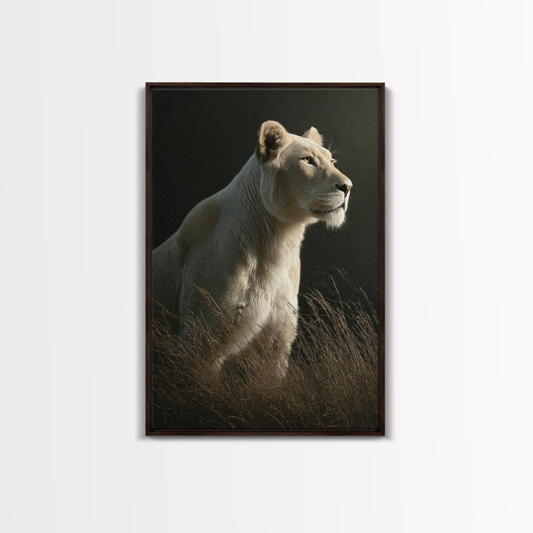 Elegant Animal Portrait Framed Canvas Print, Art, Home Decor, Living Room Decor, Fine Art, Minimalist Decor, ART-2x3-2