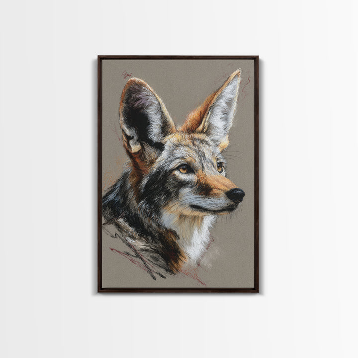 Elegant Animal Portrait Framed Canvas Print, Art, Home Decor, Living Room Decor, Fine Art, Minimalist Decor, ART-2x3-26