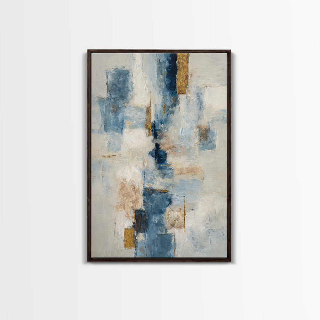 Modern Sculptural Shapes Rendered as Painted Forms Framed Canvas Print, Art, Luxury Decor, Living Room Decor, Abstract Art, ART-2x3-38