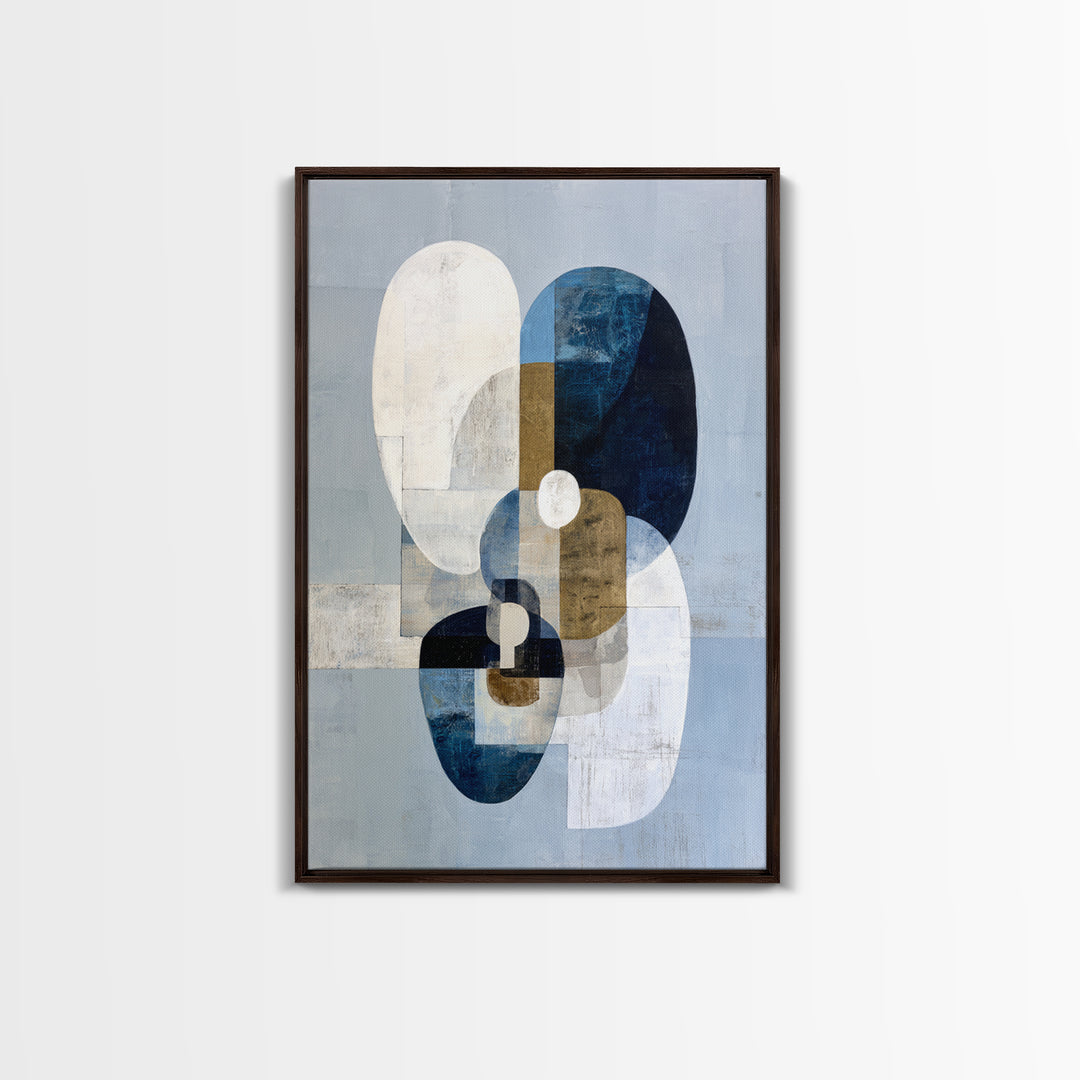 Modern Sculptural Shapes Rendered as Painted Forms Canvas Print, Art, Wall Art, Living Room Decor, Fine Art, ART-2x3-62