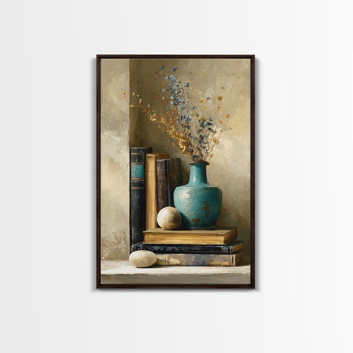 Sunlit Interior Still Life Framed Canvas Print, Art, Art Prints, Living Room Decor, Fine Art, Framed Wall Art, ART-2x3-94