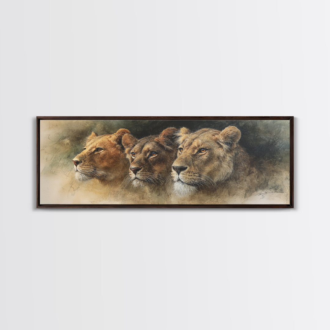 Elegant Animal Portrait Framed Canvas Print, Art, Textured Painting, Living Room Decor, Fine Art, Digital Wall Art, ART-3x1-10