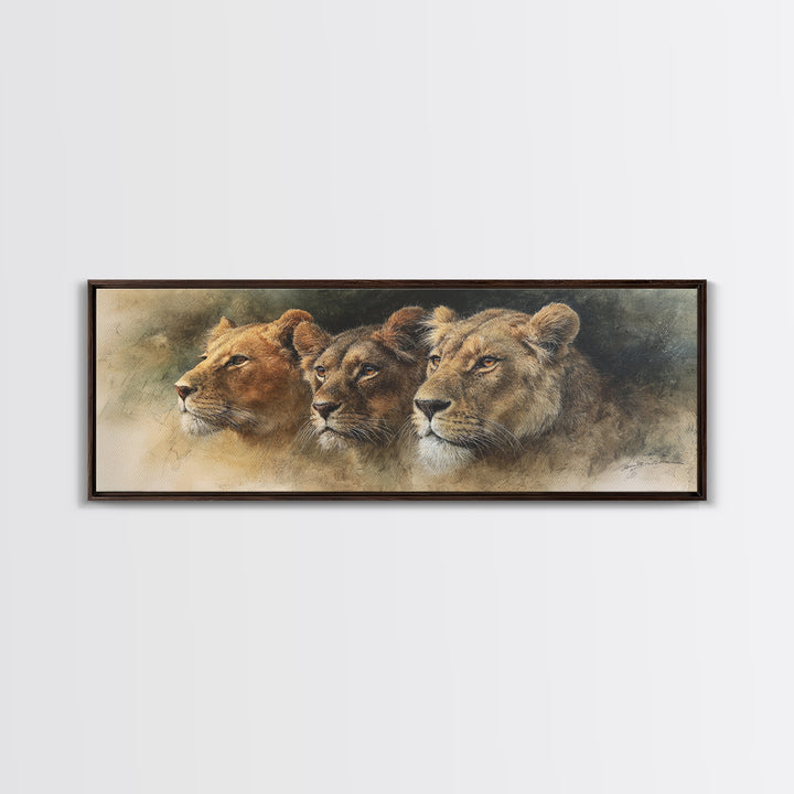 Elegant Animal Portrait Framed Canvas Print, Art, Textured Painting, Living Room Decor, Fine Art, Digital Wall Art, ART-3x1-10