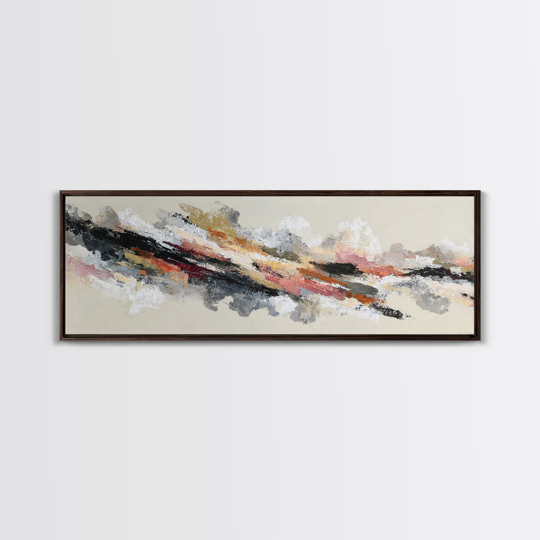 Contemporary Abstract with Layered Pigments and Energetic Canvas Print, Art, Digital Art, Living Room Decor, ART-3x1-18
