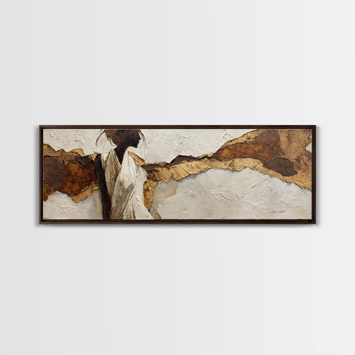 Simple Monochrome Figure Study Framed Canvas Print, Art, Resin Art, Living Room Decor, Oil Painting, Luxury Decor, ART-3x1-28