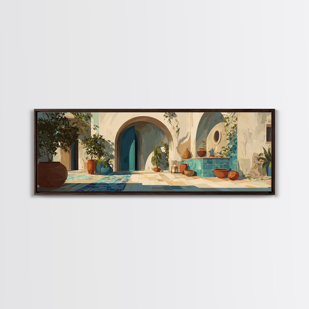 Architectural Archway in Warm Mediterranean Light Canvas Print, Art, Art Print, Living Room Decor, Fine Art, ART-3x1-38
