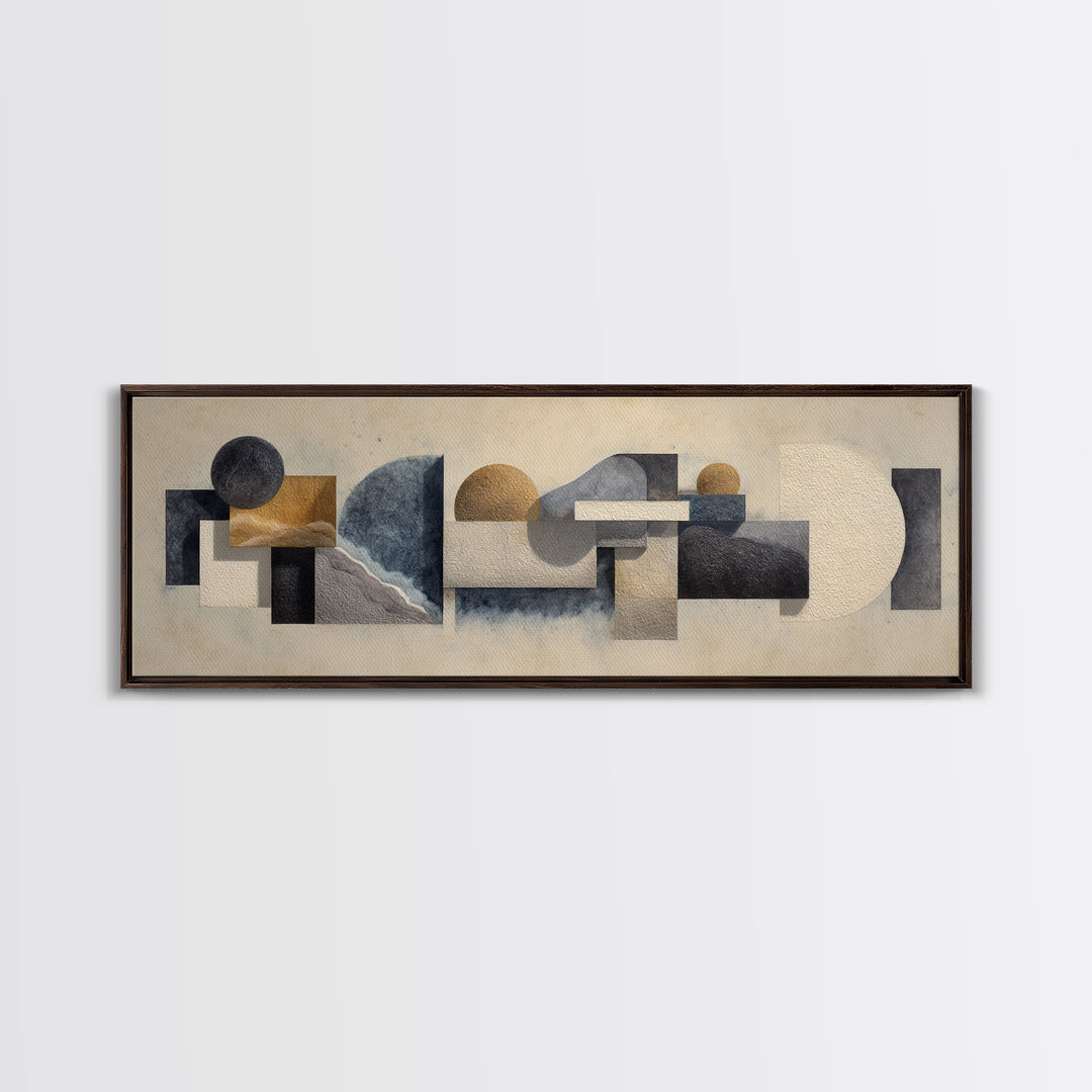 Modern Sculptural Shapes Rendered as Painted Forms Canvas Print, Art, Large Wall Art, Living Room Decor, Abstract Art, ART-3x1-46
