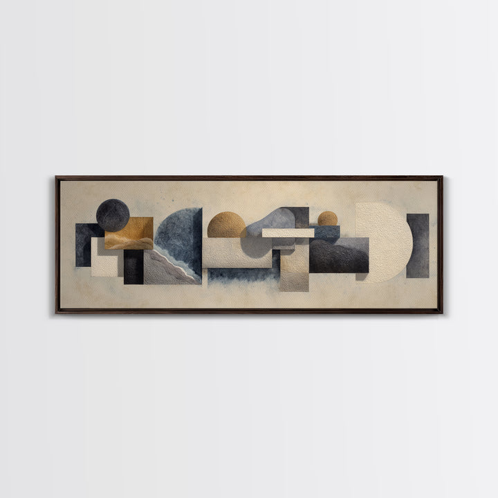 Modern Sculptural Shapes Rendered as Painted Forms Canvas Print, Art, Large Wall Art, Living Room Decor, Abstract Art, ART-3x1-46