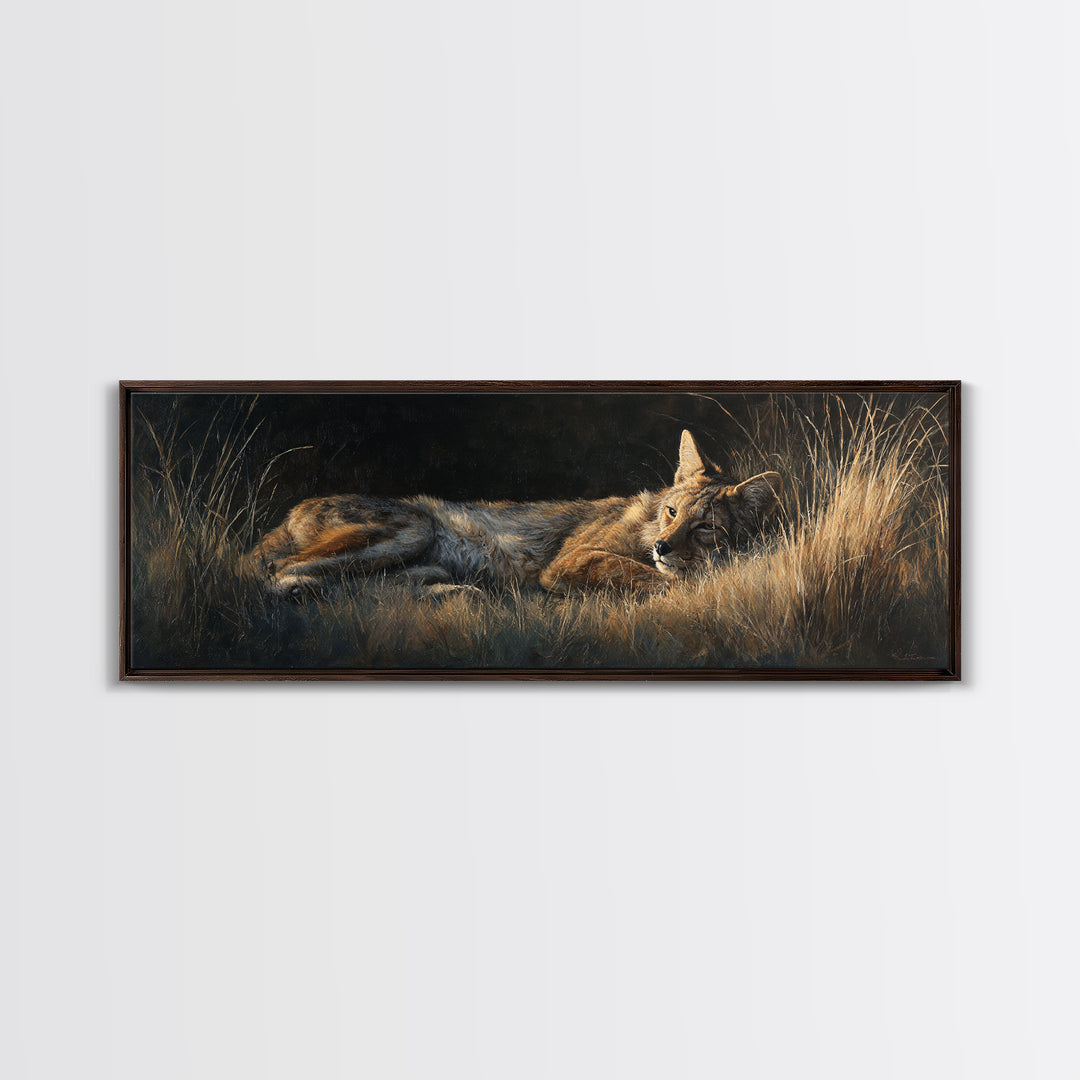 Elegant Animal Portrait Framed Canvas Print, Art, Art Commission, Living Room Decor, Fine Art, Black Art, Framed Art, ART-3x1-58