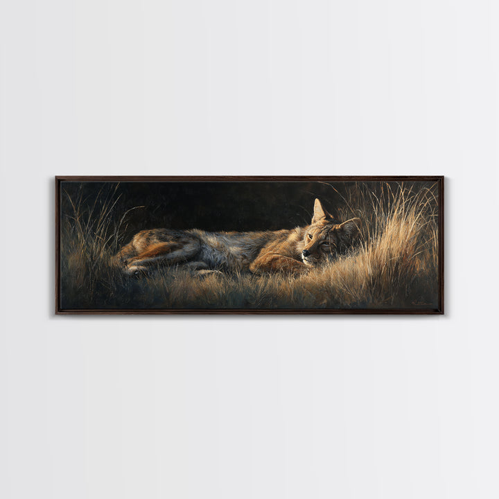Elegant Animal Portrait Framed Canvas Print, Art, Art Commission, Living Room Decor, Fine Art, Black Art, Framed Art, ART-3x1-58