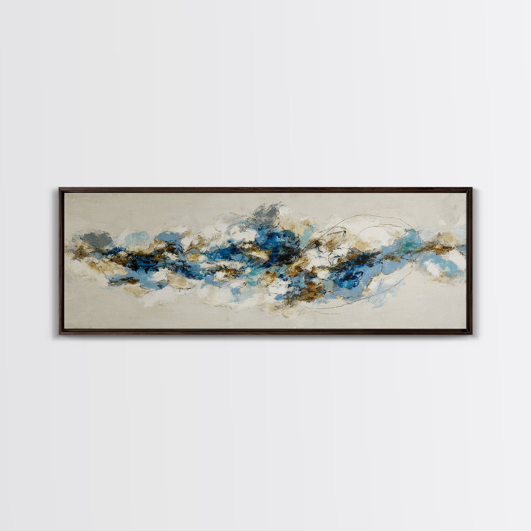 Abstract Water Forms Framed Canvas Print, Art, Textured Painting, Living Room Decor, Abstract Art, Digital Wall Art, ART-3x1-59