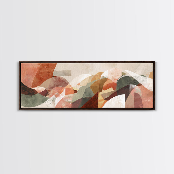 Modern Sculptural Shapes Rendered as Painted Forms Canvas Print, Art, Neutral Decor, Living Room Decor, Abstract Art, ART-3x1-70