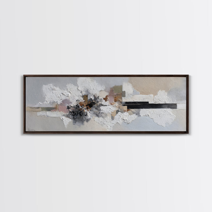 Textured Neutral Abstraction Framed Canvas Print, Art, Art Nouveau, Living Room Decor, Fine Art, Abstract Wall Art, ART-3x1-77