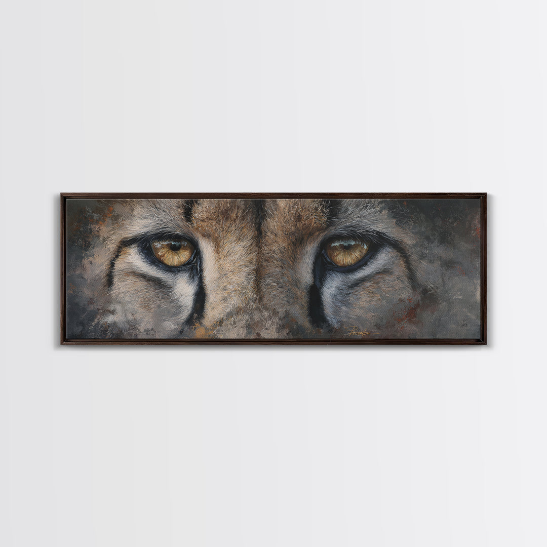 Elegant Animal Portrait Framed Canvas Print, Art, Art Commission, Living Room Decor, Fine Art, Black Art, Framed Art, ART-3x1-82