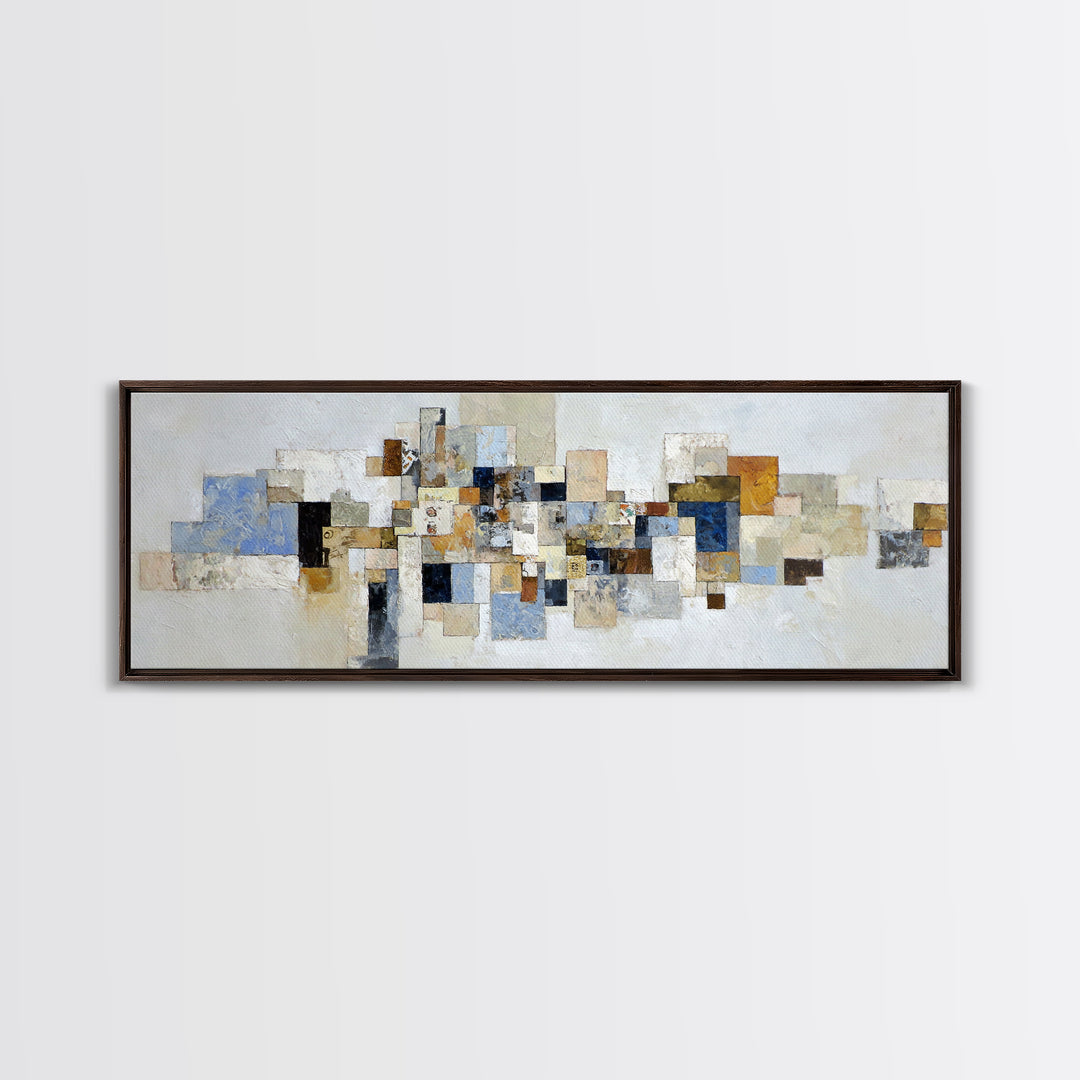 Modern Sculptural Shapes Rendered as Painted Forms Canvas Print, Art, Art Deco, Living Room Decor, Abstract Art, ART-3x1-94