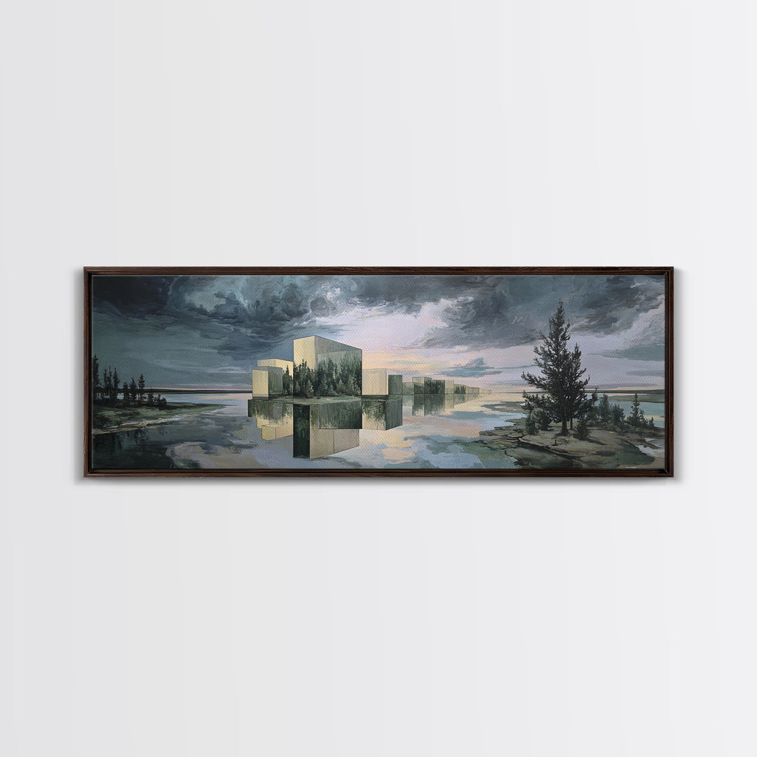 Surreal Dream Landscape Framed Canvas Print, Art, Gallery Decor, Living Room Decor, Oil Painting, Contemporary Art, ART-3x1-99