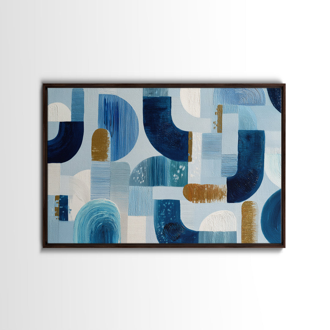Abstract Water Forms Framed Canvas Print, Art, Wall Art Prints, Living Room Decor, Fine Art, Ai Art, Textured Wall Art, ART-3x2-23