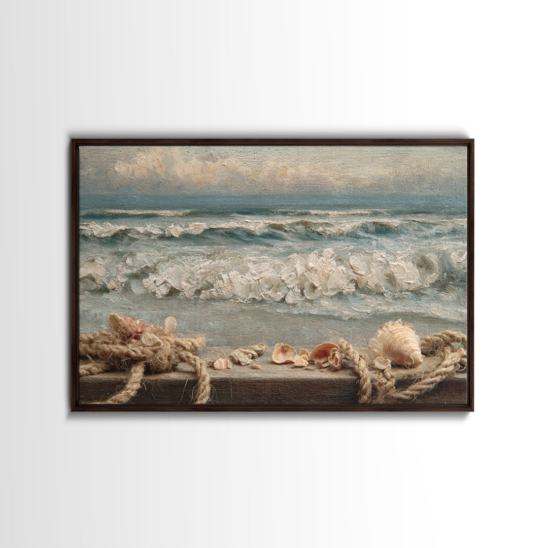 Dramatic Seascape with Foam and Storm Clouds Canvas Print, Art, Metal Wall Art, Living Room Decor, Abstract Art, ART-3x2-52