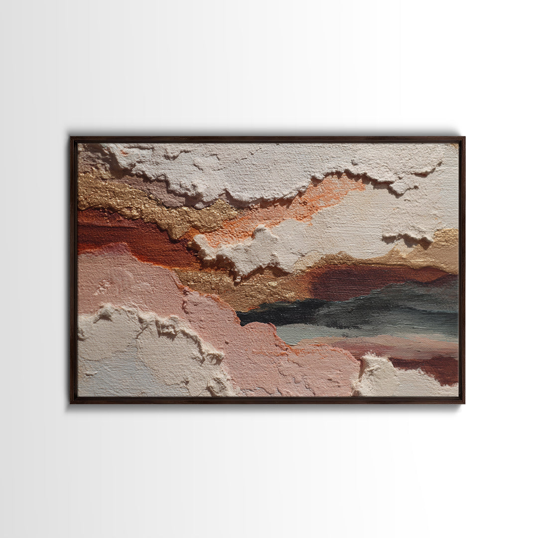 Contemporary Abstract with Layered Pigments and Energetic Canvas Print, Art, Large Wall Art, Living Room Decor, Fine Art, ART-3x2-54