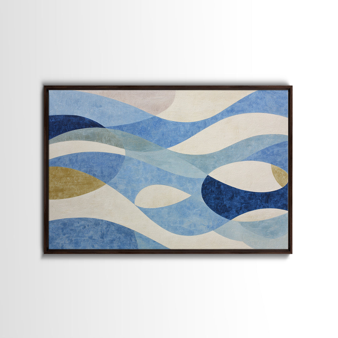 Abstract Water Forms Framed Canvas Print, Art, Metal Wall Art, Living Room Decor, Abstract Art, Textured Wall Art, ART-3x2-71