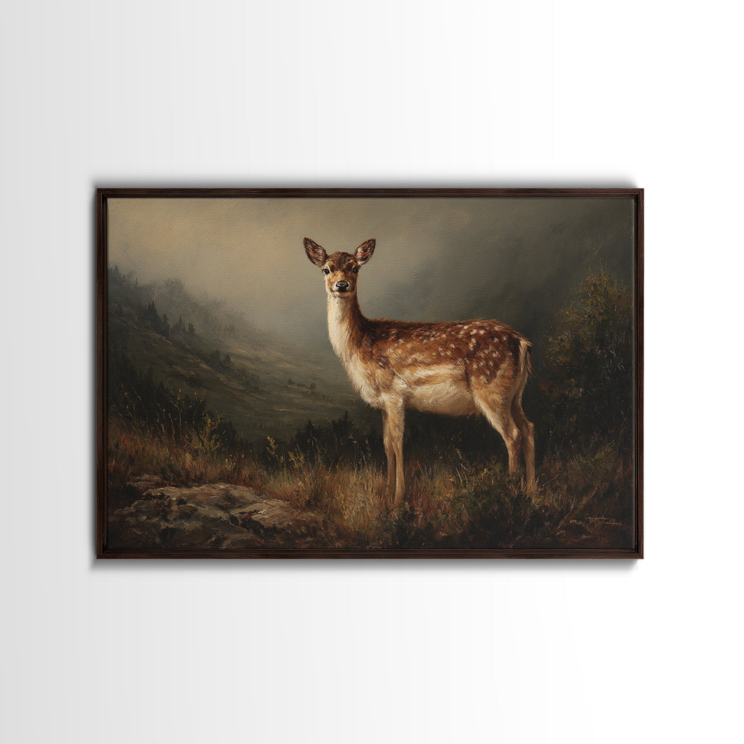 Elegant Animal Portrait Canvas Print, Art, Framed Wall Art, Living Room Decor, Fine Art, Resin Art, Boho Wall Art, ART-3x2-94
