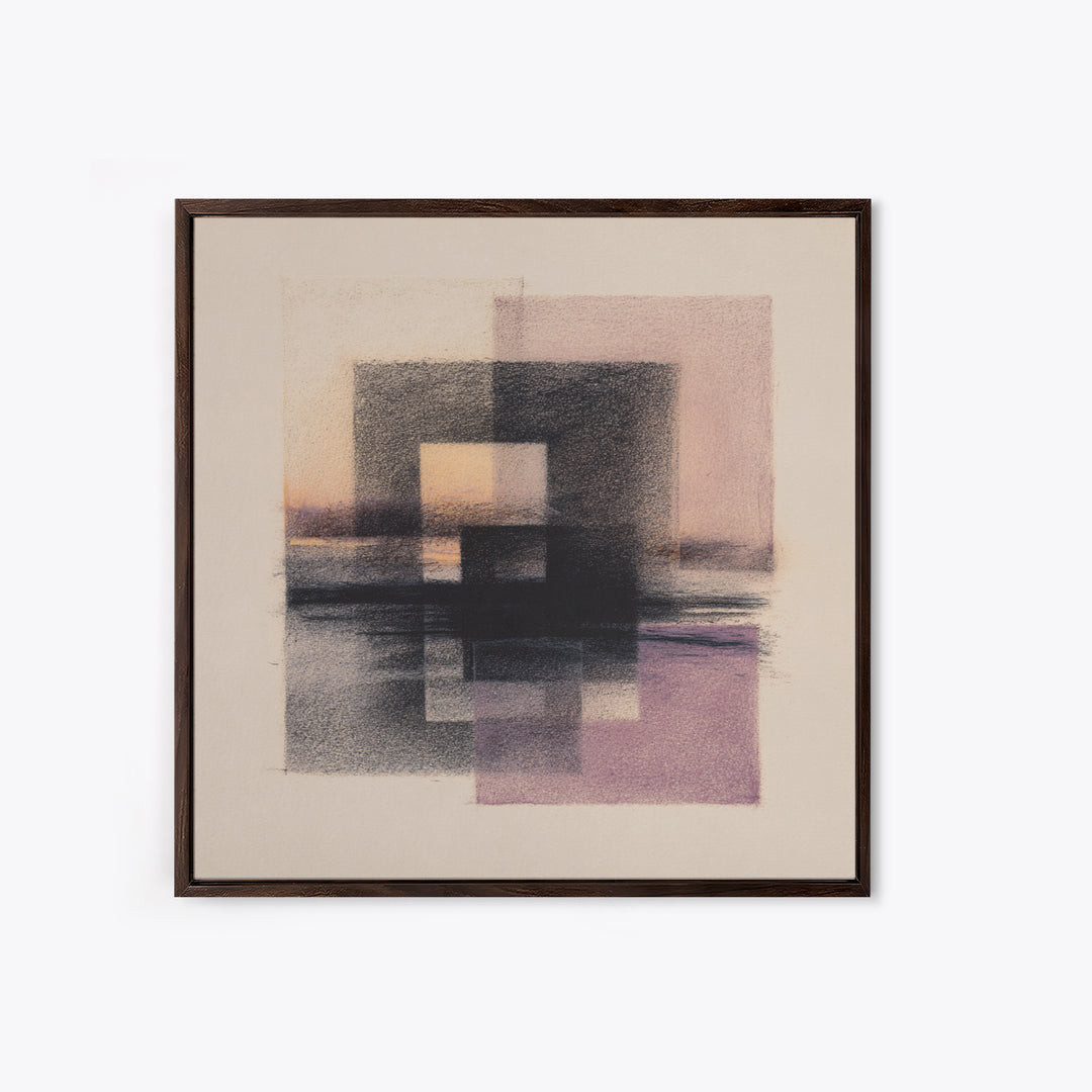 Minimal Black Ink Composition Framed Canvas Print, Above Sofa Art, Gallery Decor, Living Room Decor, Fine Art, Statement, ASA-1x1-32