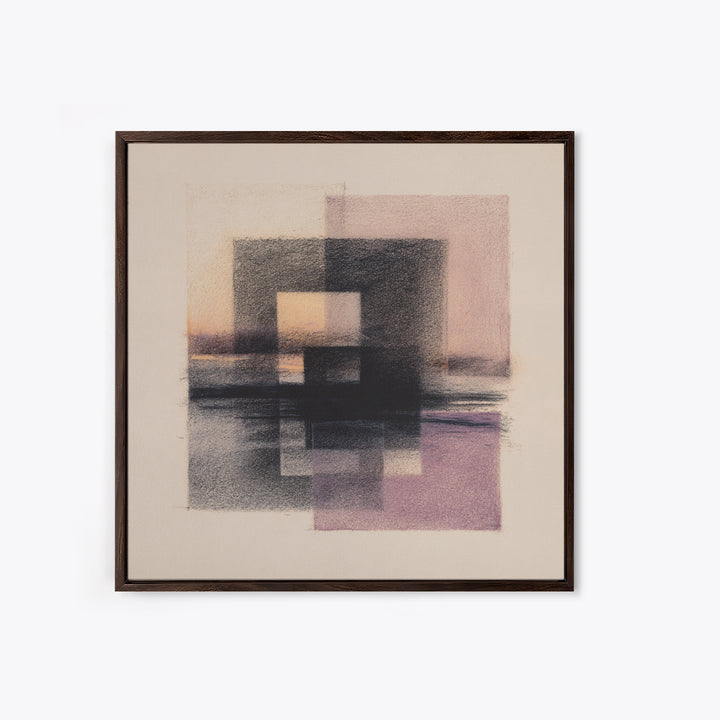 Minimal Black Ink Composition Framed Canvas Print, Above Sofa Art, Gallery Decor, Living Room Decor, Fine Art, Statement, ASA-1x1-32