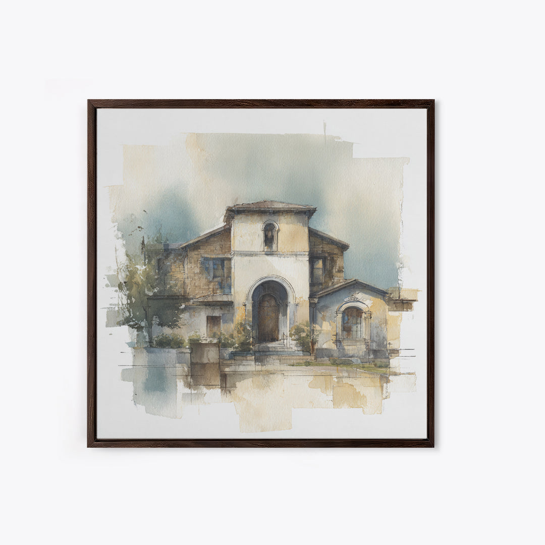 Architectural Arch Study Framed Canvas Print, Above Sofa Art, Minimalist Wall Art, Living Room Decor, Abstract Art, Statement, ASA-1x1-33