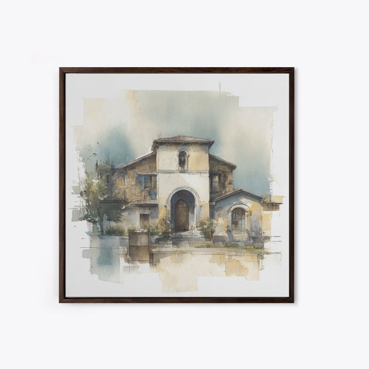 Architectural Arch Study Framed Canvas Print, Above Sofa Art, Minimalist Wall Art, Living Room Decor, Abstract Art, Statement, ASA-1x1-33