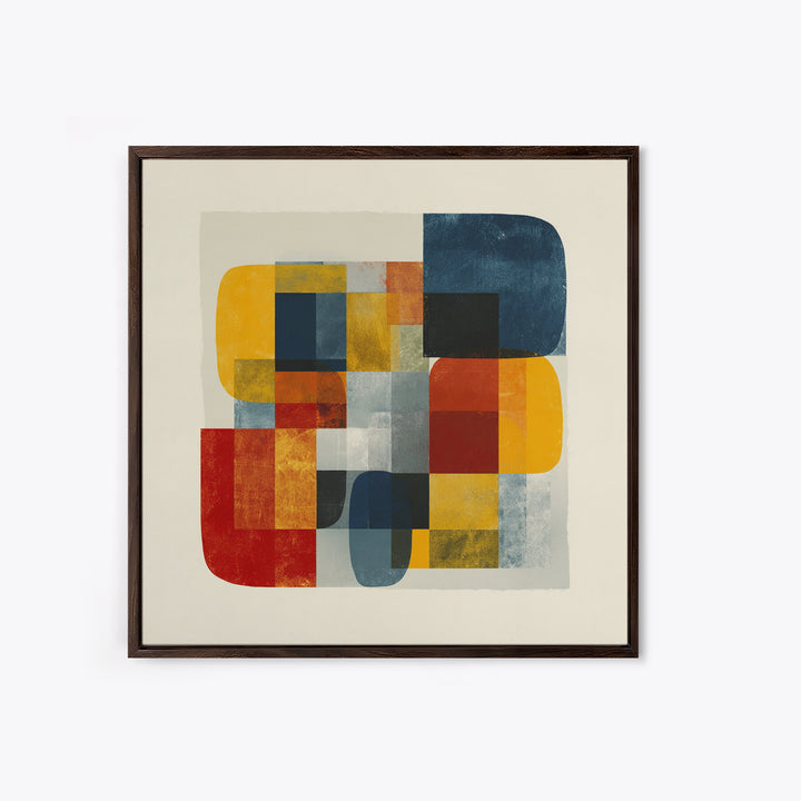 Bold Mid Century Geometric Forms Canvas Print, Above Sofa Art, Home Decor, Living Room Decor, Abstract Art, Statement, ASA-1x1-4