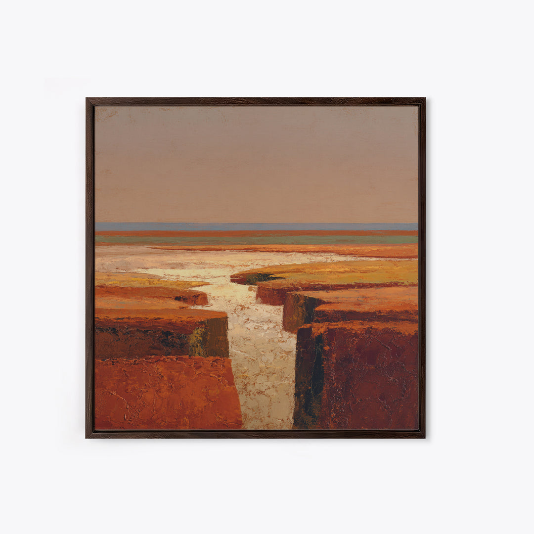 Abstract Canyon Landscape Framed Canvas Print, Above Sofa Art, Living Room Decor, Oil Painting, Statement 007, Set of Prints, ASA-1x1-7
