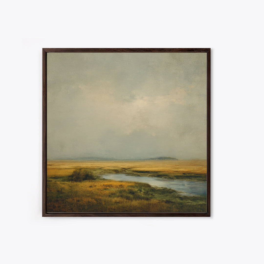 Gallery Style Landscape with Expansive Negative Space Canvas Print, Above Sofa Art, Japandi Wall Art, Living Room Decor, ASA-1x1-72
