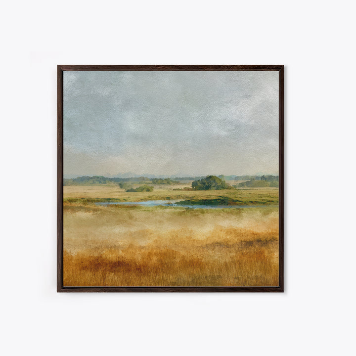 Wide Olive and Beige Meadow Panorama Canvas Print, Above Sofa Art, Bauhaus Print, Living Room Decor, Fine Art, Statement, ASA-1x1-82