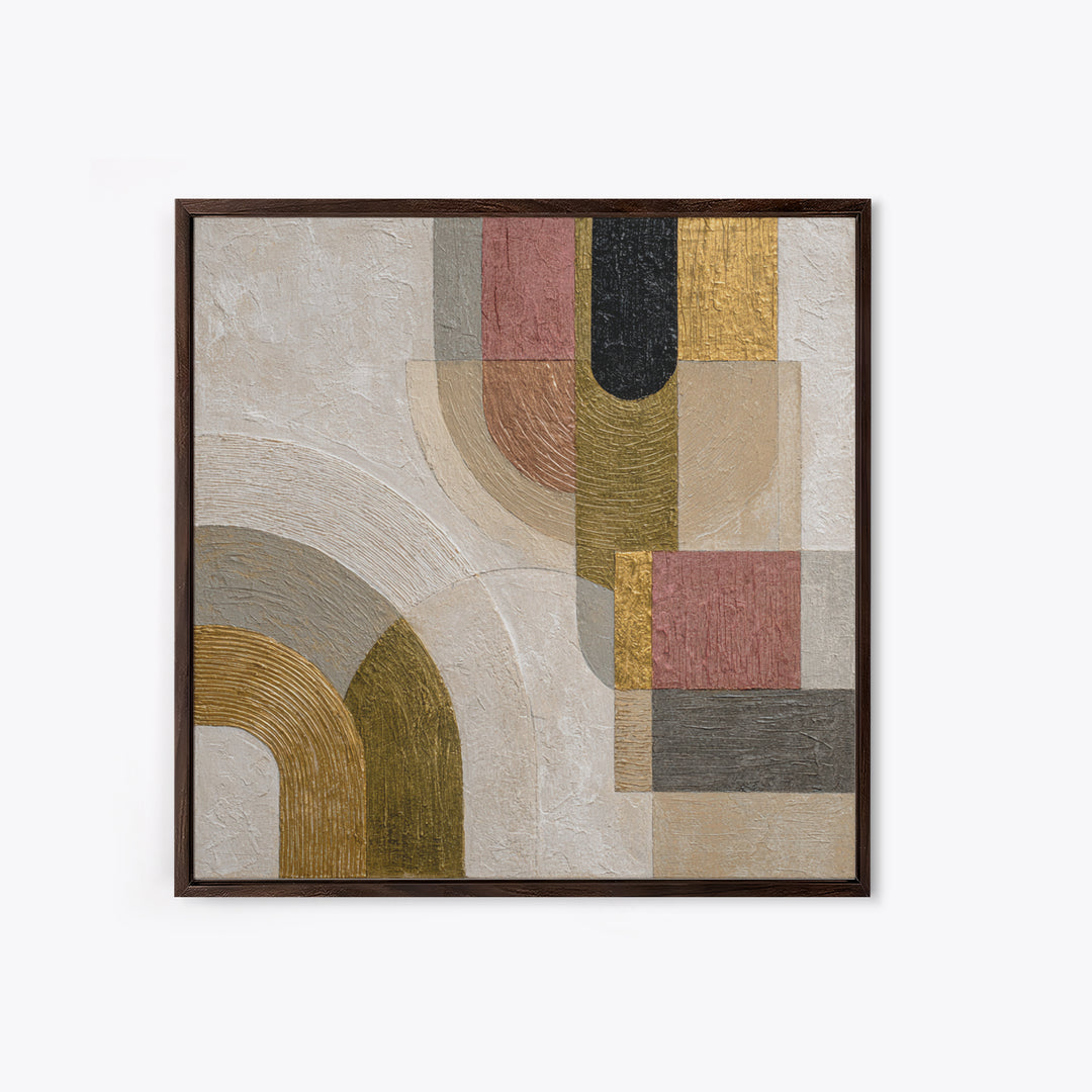 Textured Plaster Abstract Framed Canvas Print, Above Sofa Art, Neutral Decor, Living Room Decor, Fine Art, Statement, ASA-1x1-83