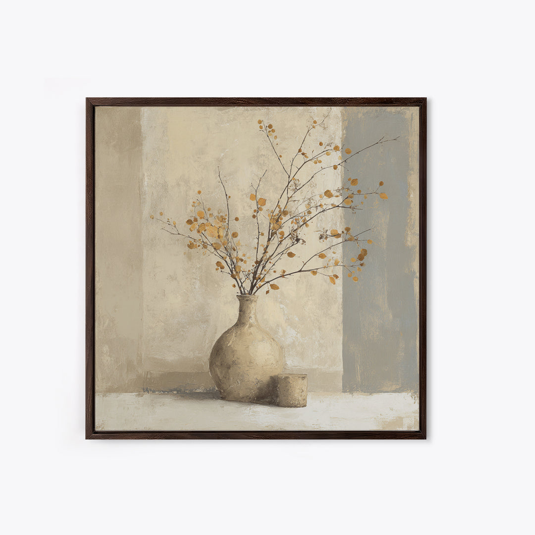 Large Neutral Still Life Canvas Print, Above Sofa Art, Minimalist Wall Art, Living Room Decor, Oil Painting, Statement, ASA-1x1-86