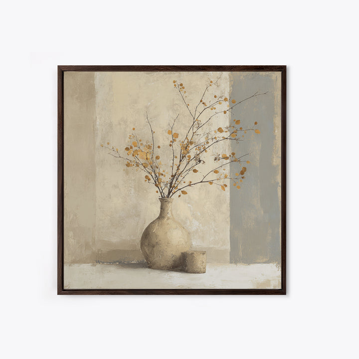 Large Neutral Still Life Canvas Print, Above Sofa Art, Minimalist Wall Art, Living Room Decor, Oil Painting, Statement, ASA-1x1-86
