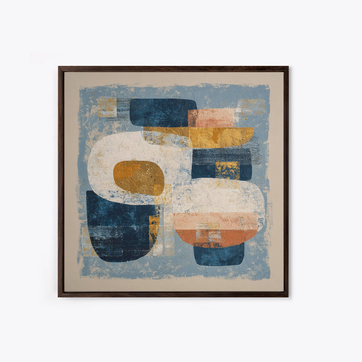 Bold Navy and Ivory Abstract Brushwork Canvas Print, Above Sofa Art, Japandi Wall Art, Living Room Decor, Fine Art, Statement, ASA-1x1-90