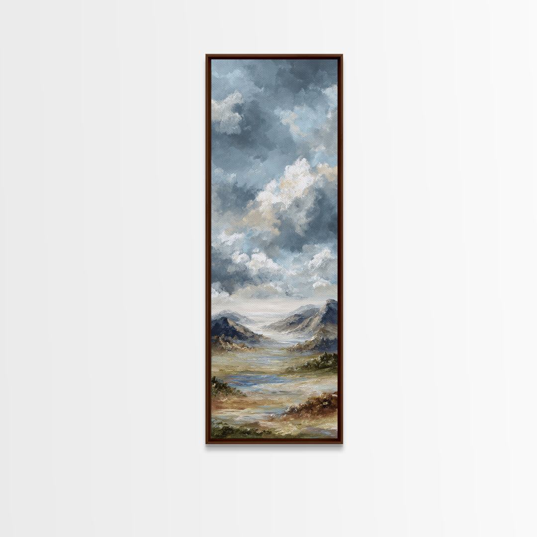 Dramatic Cloudscape over a Distant Valley Canvas Print, Above Sofa Art, Modern Decor, Living Room Decor, Fine Art, Statement, ASA-1x3-17