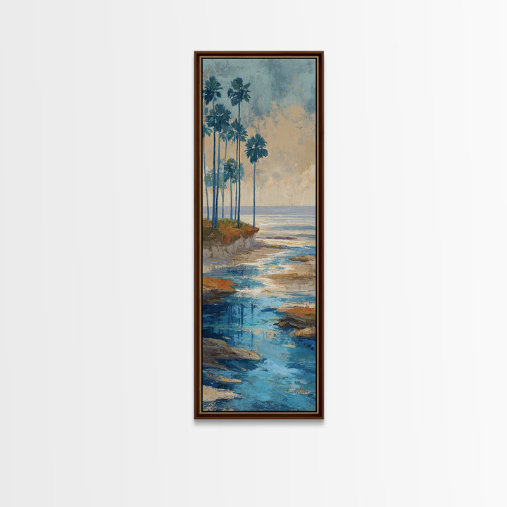 Moody Seascape at Twilight Framed Canvas Print, Above Sofa Art, Gallery Decor, Living Room Decor, Fine Art, Statement, ASA-1x3-24