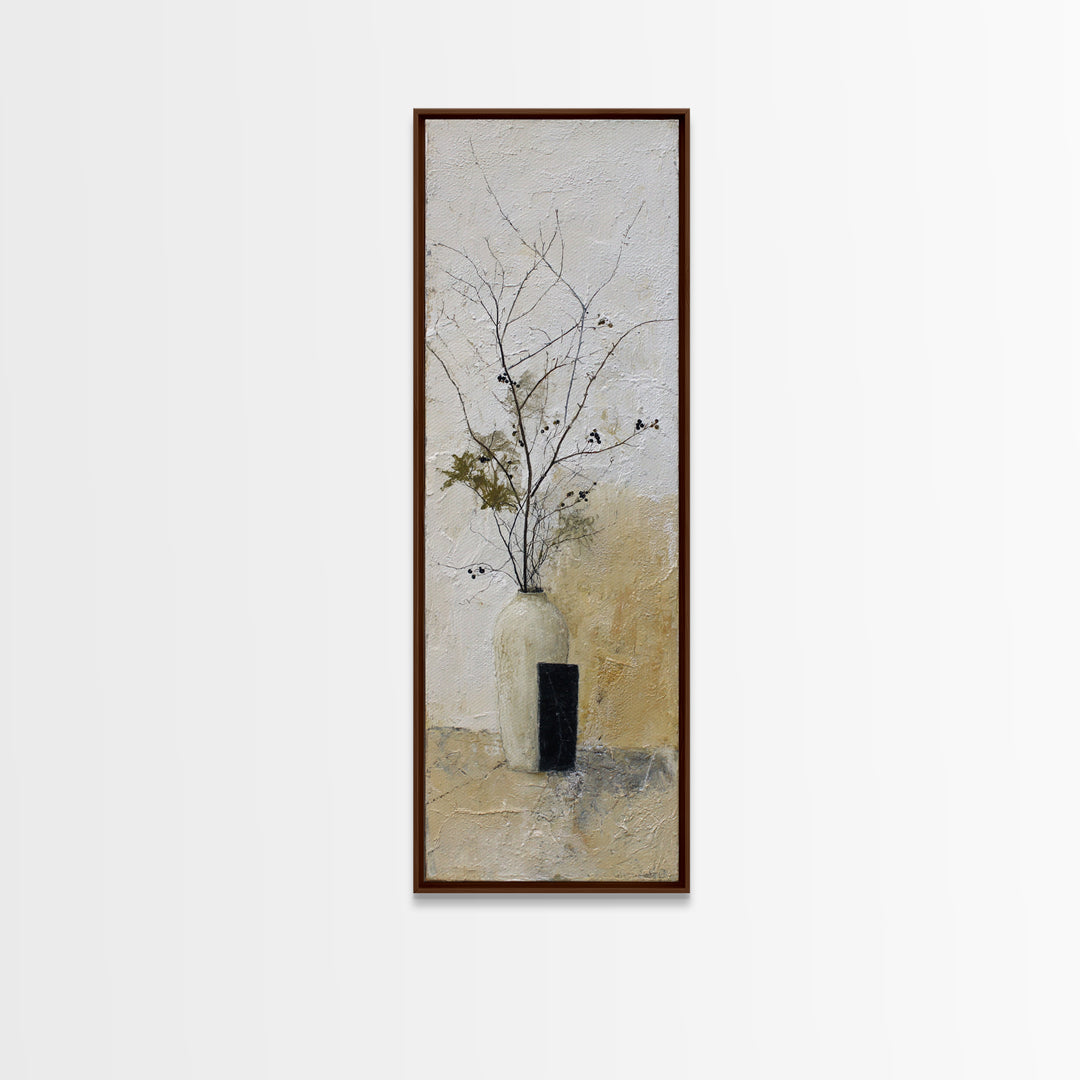 Large Neutral Still Life Canvas Print, Above Sofa Art, Living Room Wall Art, Living Room Decor, Watercolor Art, Statement, ASA-1x3-26